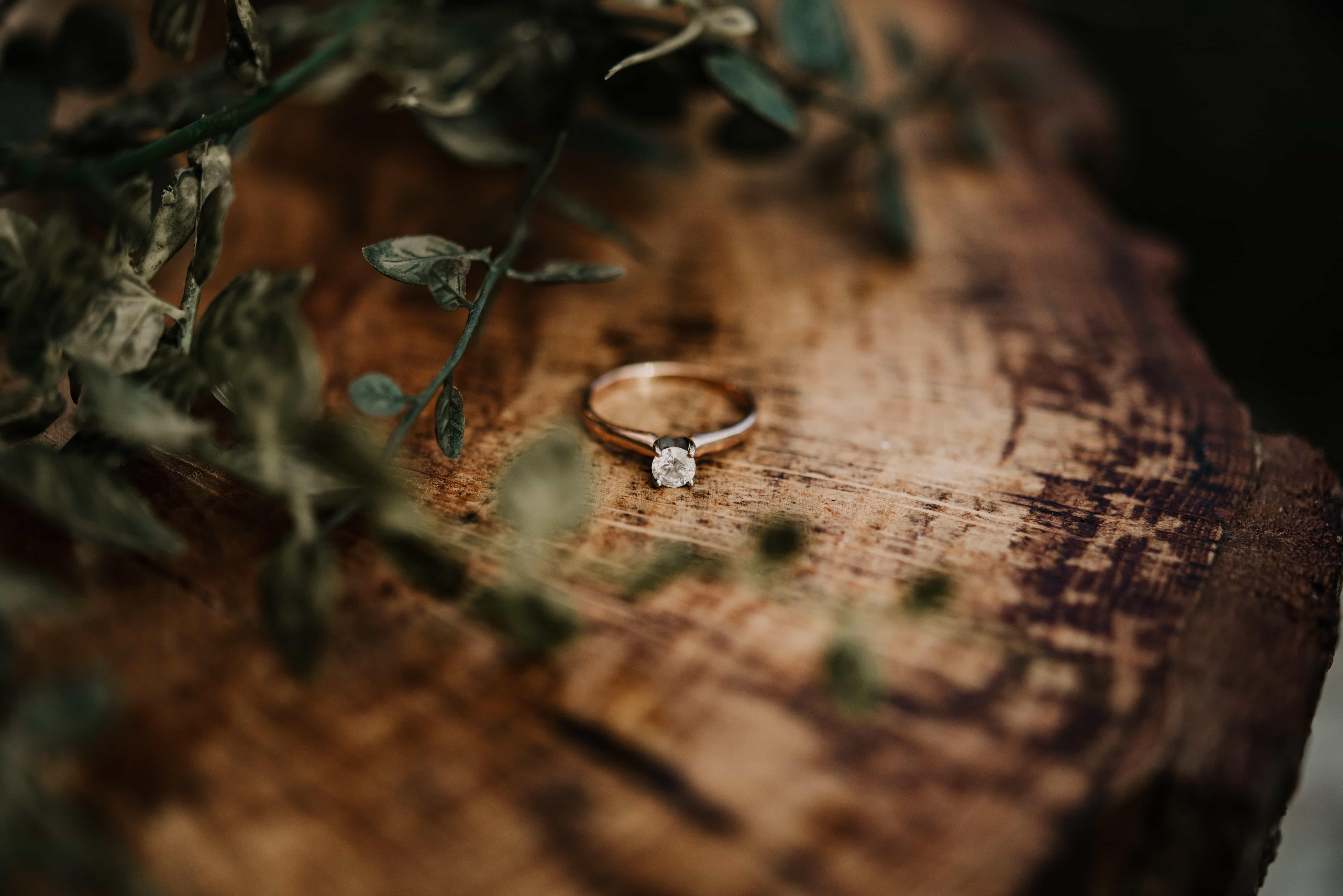 Wedding ring detail shot