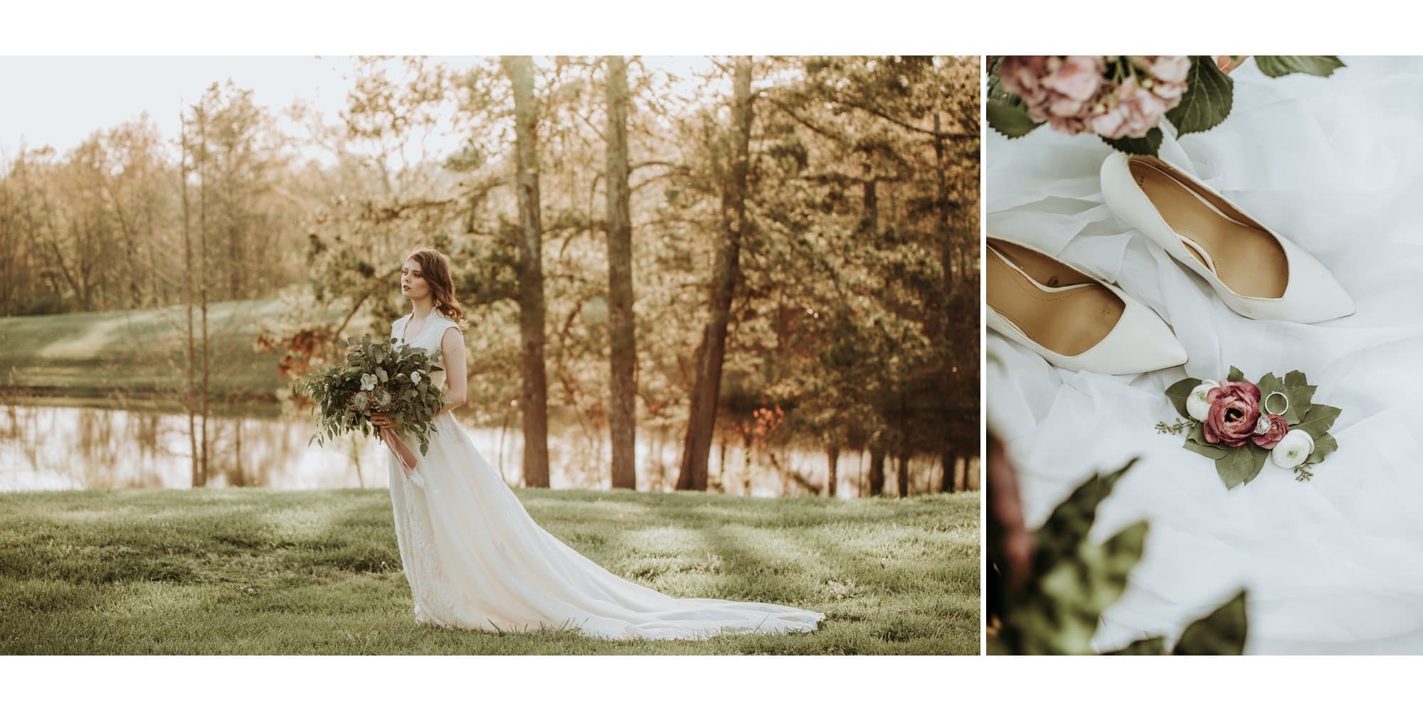 Stress-Free bride in field with detail shots