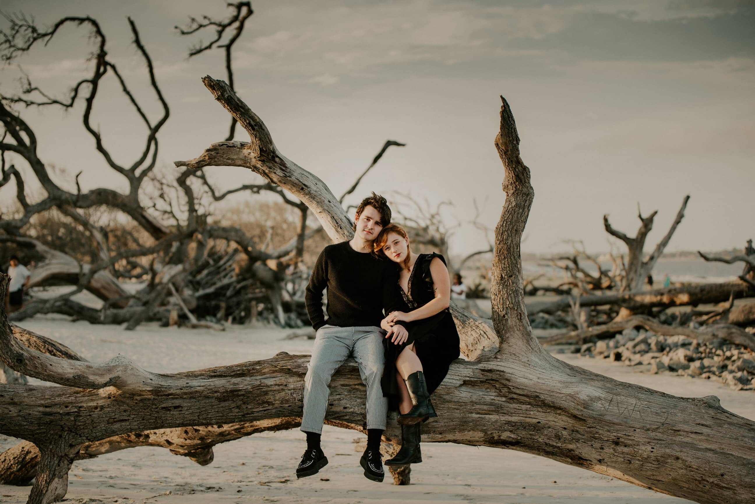 Engagement session on Driftwood Beach