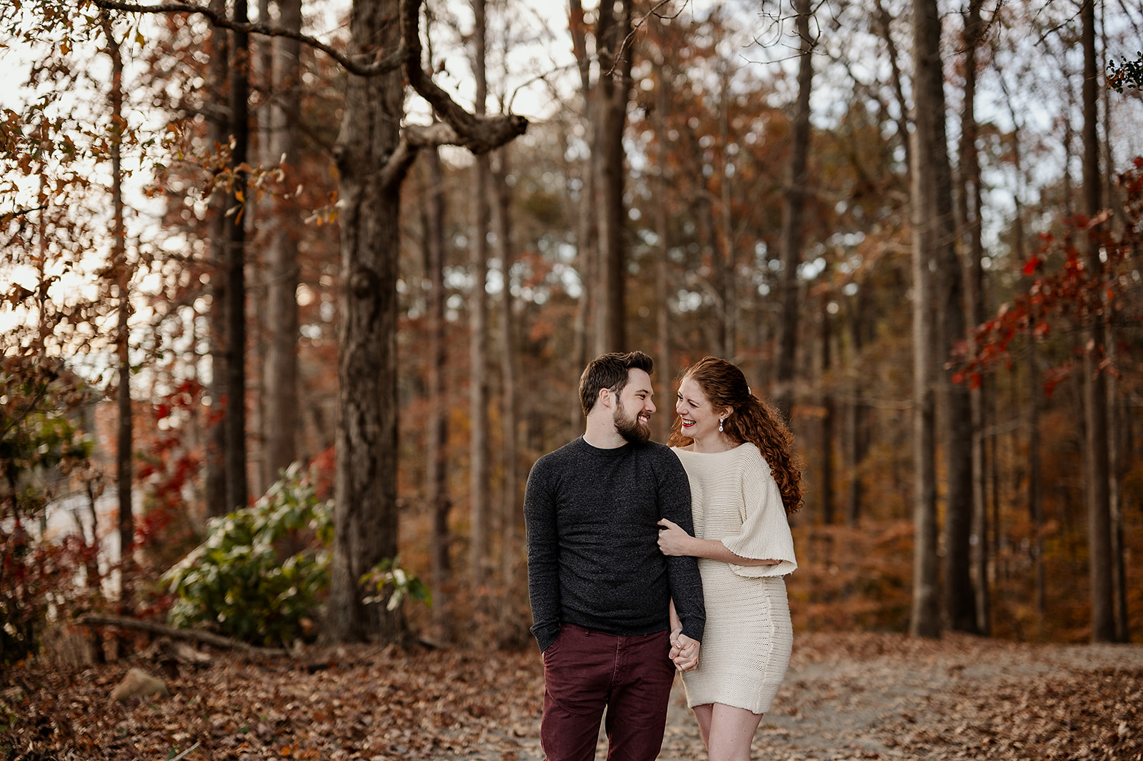 fall dress for engagement photos