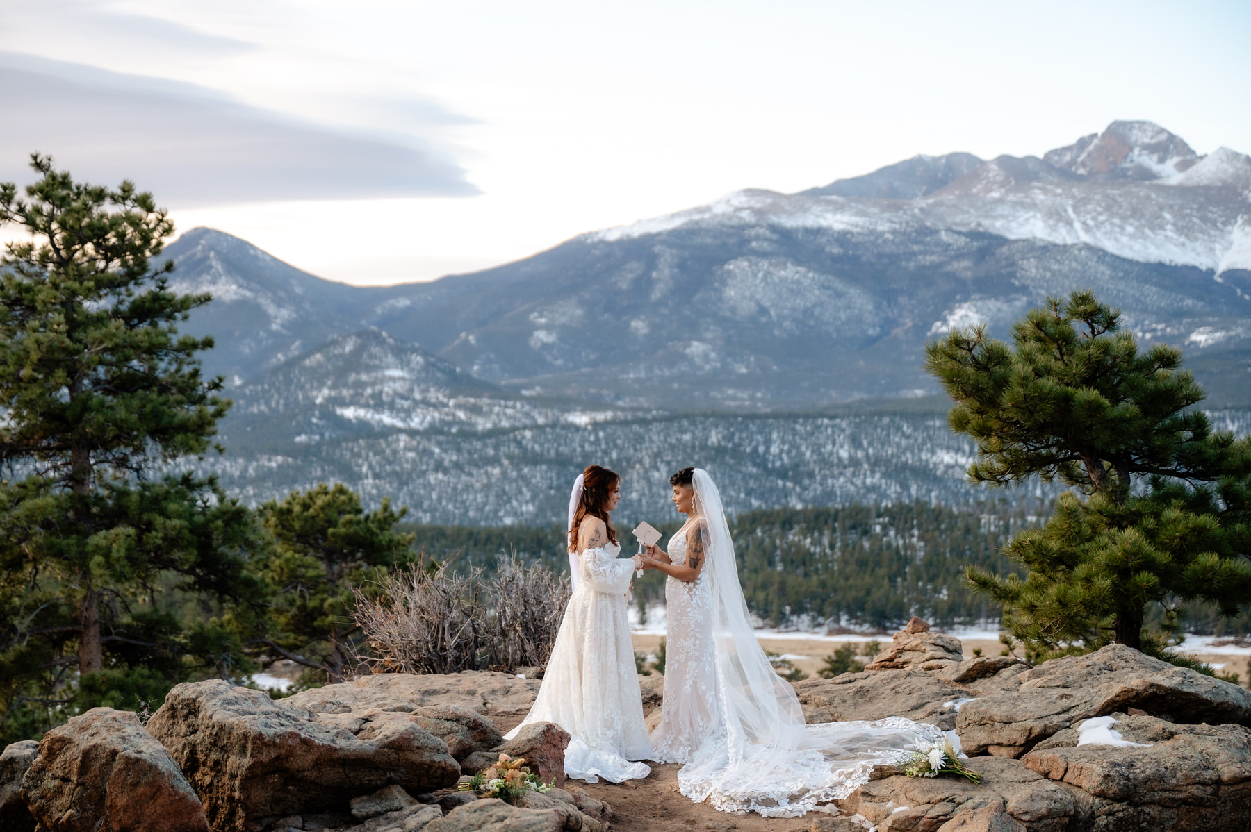 Brides getting married at 3M Curve in Colorado