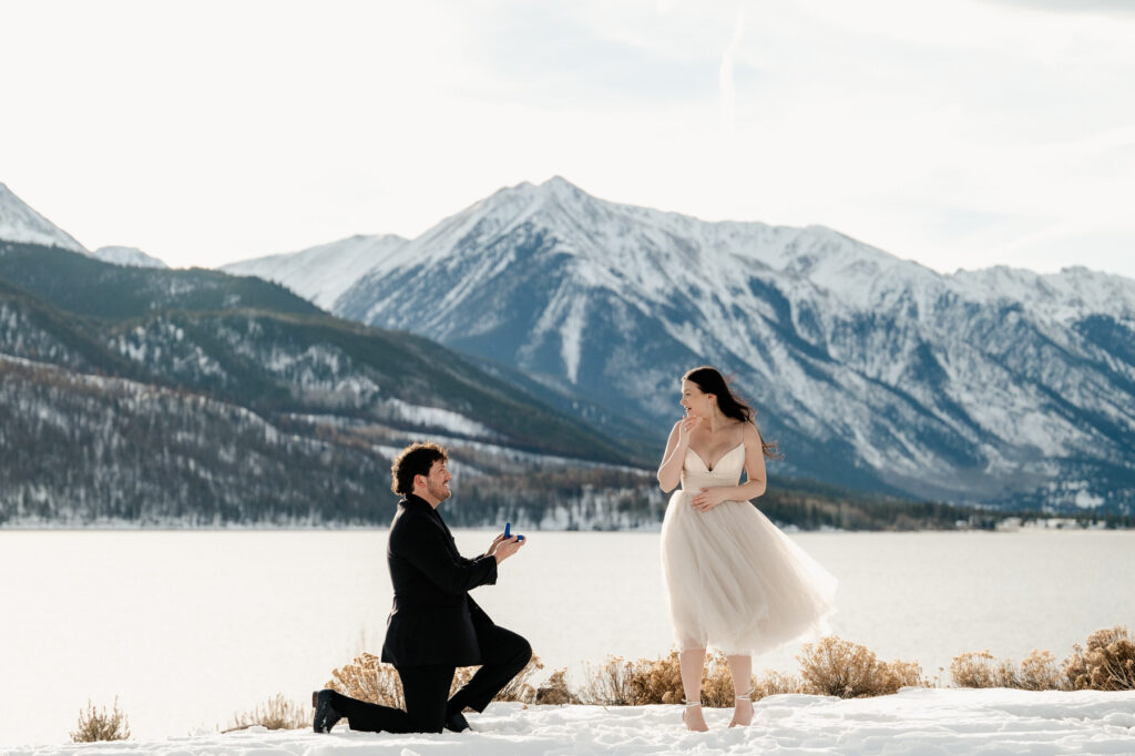 Winter Proposal In Colorado Mountains