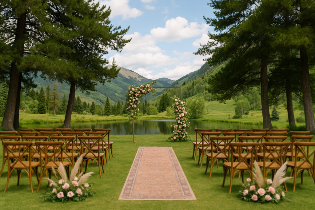 Small wedding venue in Colorado with mountain views