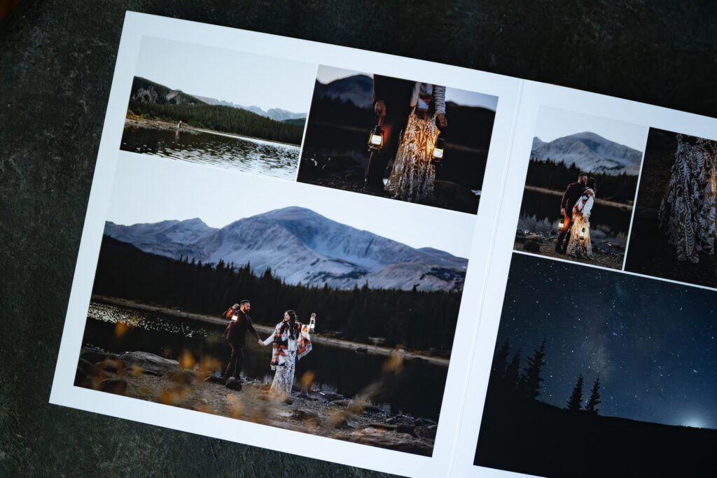 Wedding photo album in Colorado elopement package