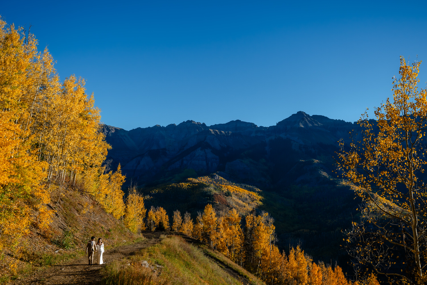 couple in the mountains in the fall