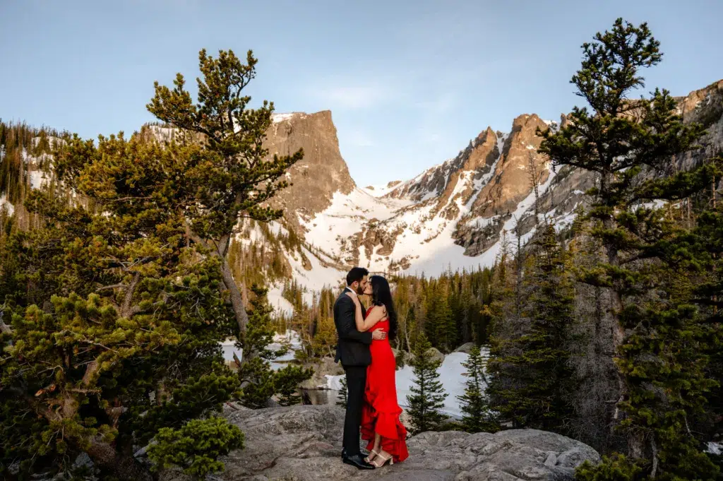 Dream lake Rocky Mountain national park engagement