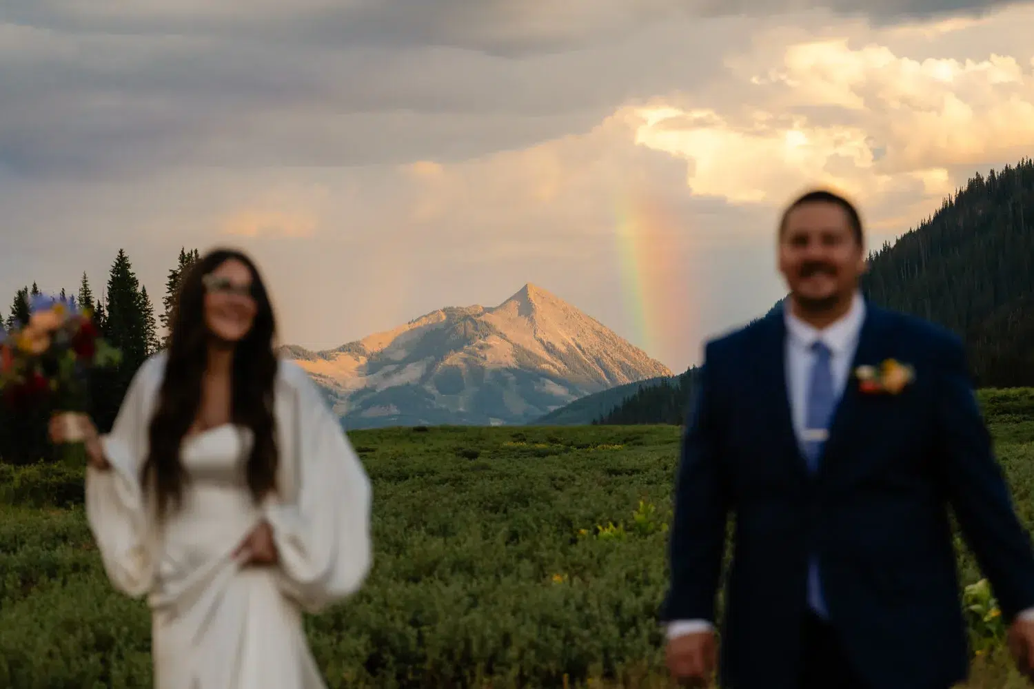 Mt. Crested Butte Elopement with a rainbow